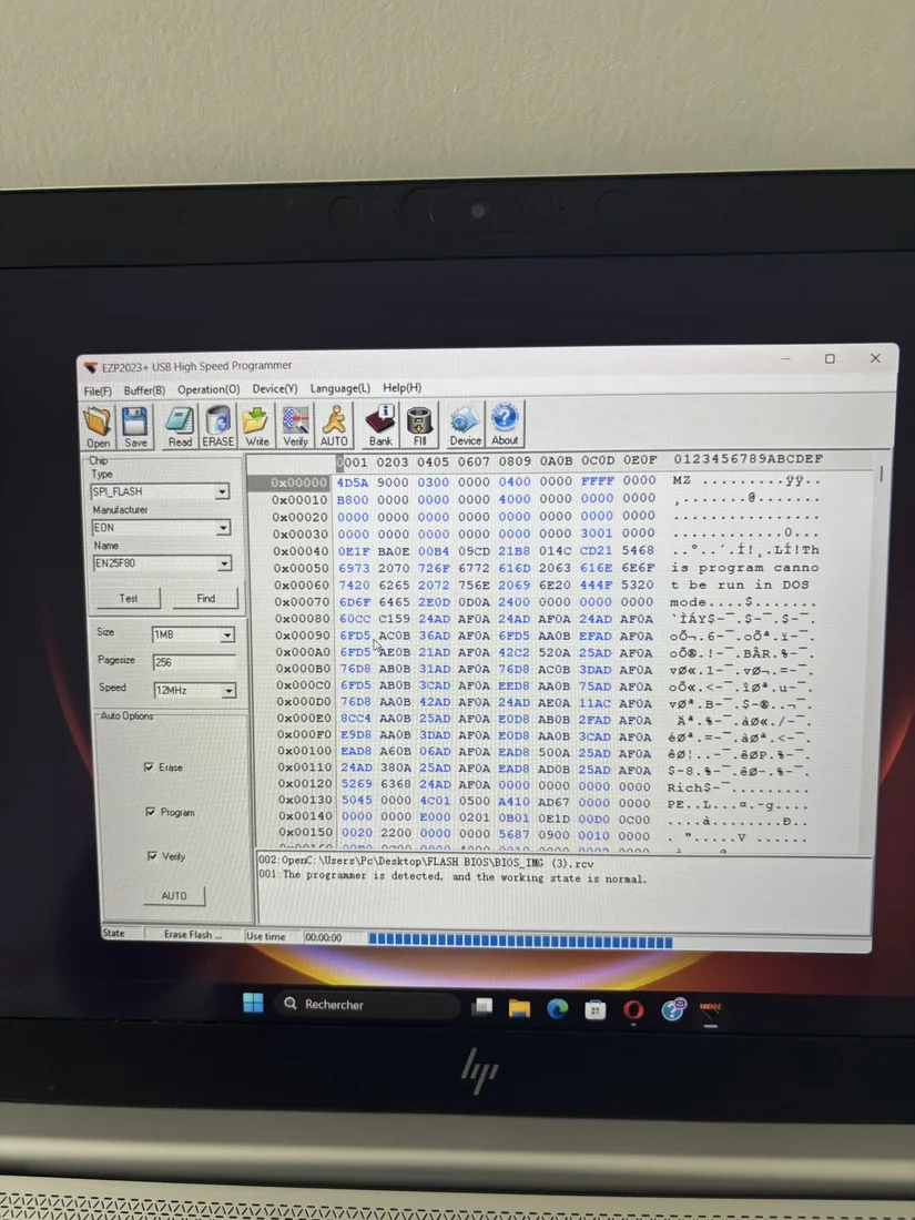 Flash BIOS et programmation d’une puce électronique